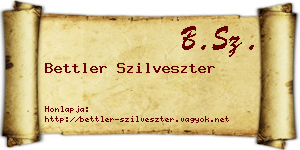 Bettler Szilveszter névjegykártya